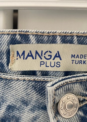 m Beden Kadın Mavi Bol Kesim Midi Kot Pantolon