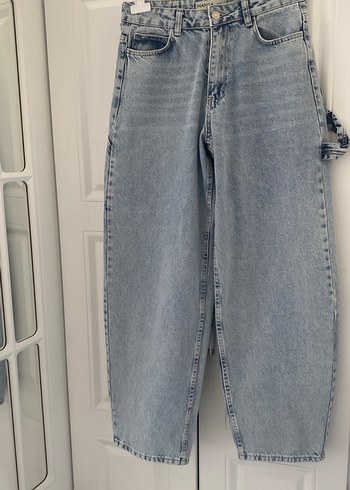 Mango Kadın Mavi Bol Kesim Midi Kot Pantolon