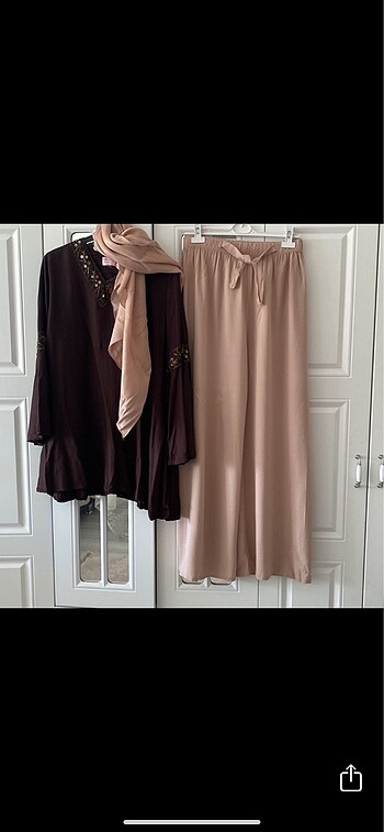 44 Beden kahverengi Renk L XL 44 46 bedene eşarp hediye