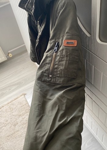 Erkek Çocuk Kamuflaj Desenli Gri Mont - Görsel 5