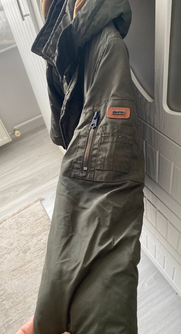 Erkek Çocuk Kamuflaj Desenli Gri Mont - Görsel 5