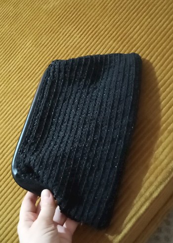 Gri Örgü Kadın Portföy Çanta - Görsel 3