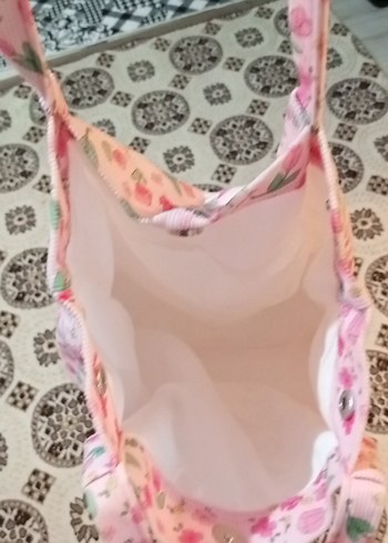 Pembe Desenli Fırfırlı Bohem Kadın Çanta - Görsel 3