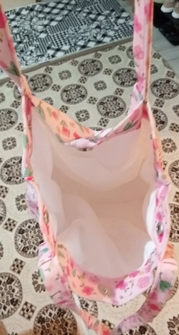 Pembe Desenli Fırfırlı Bohem Kadın Çanta - Görsel 3