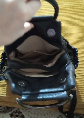 Kadın Siyah Deri Sırt Çantası - Görsel 6