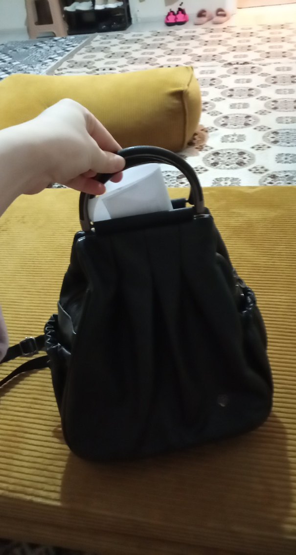 Kadın Siyah Deri Sırt Çantası - Görsel 2