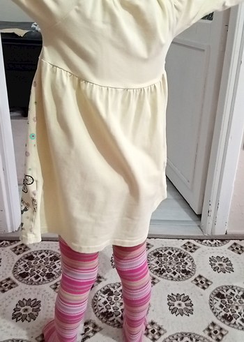 Çok Renkli Kız Çocuk Bisiklet Baskılı Elbise - Görsel 4