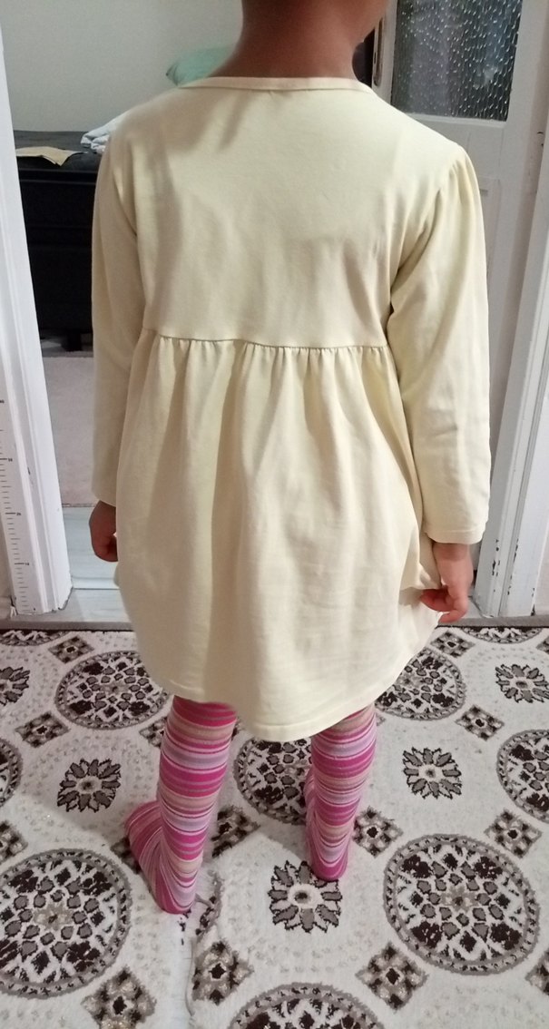 Çok Renkli Kız Çocuk Bisiklet Baskılı Elbise - Görsel 3