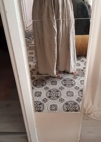 Bej ve Gri Düz etek - Görsel 8