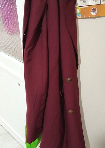 Bordo Düğmeli kolsuz yelek - Görsel 3