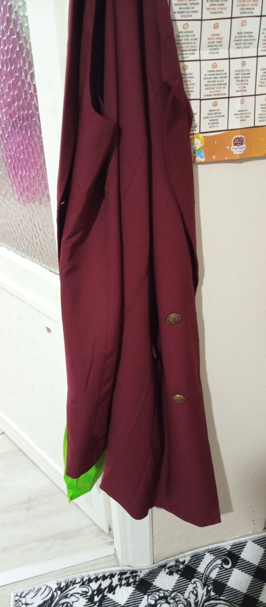 Bordo Düğmeli kolsuz yelek - Görsel 3