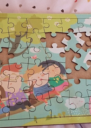 Renkli Ahşap Çocuk Yapbozu - Kaydırak Temalı - Görsel 3