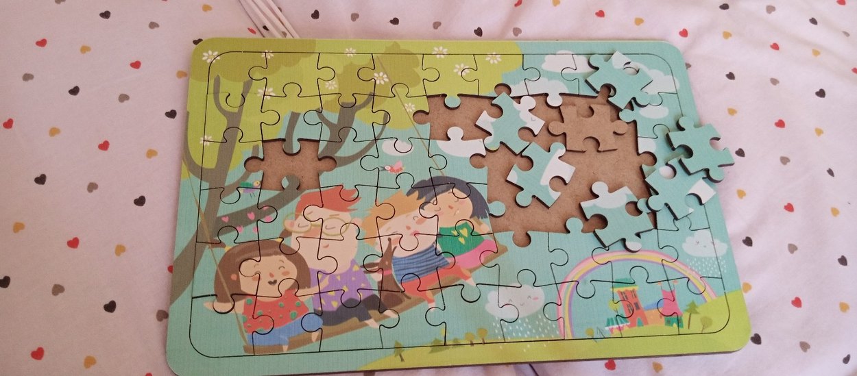 Renkli Ahşap Çocuk Yapbozu - Kaydırak Temalı - Görsel 3