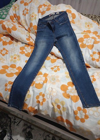 Renkli Bağcıklı Rahat Kesim Kadın Kot Pantolon - Görsel 3