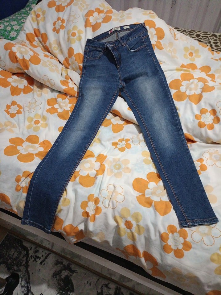 Renkli Bağcıklı Rahat Kesim Kadın Kot Pantolon - Görsel 3