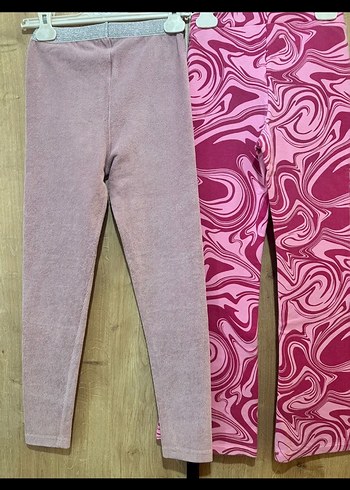 8 Yaş Beden Kız Çocuk Pembe Tie-Dye Tayt