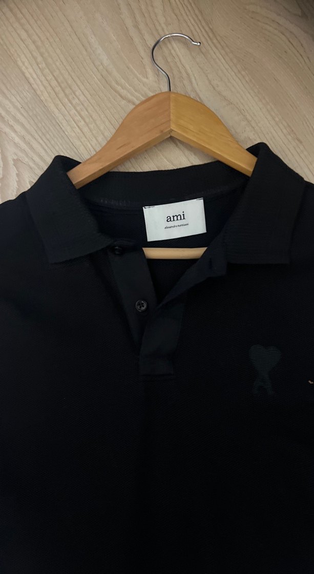 Uzun Kollu Siyah Polo Tişört Ami - Görsel 3
