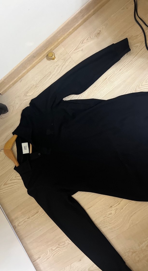 Uzun Kollu Siyah Polo Tişört Ami - Görsel 4