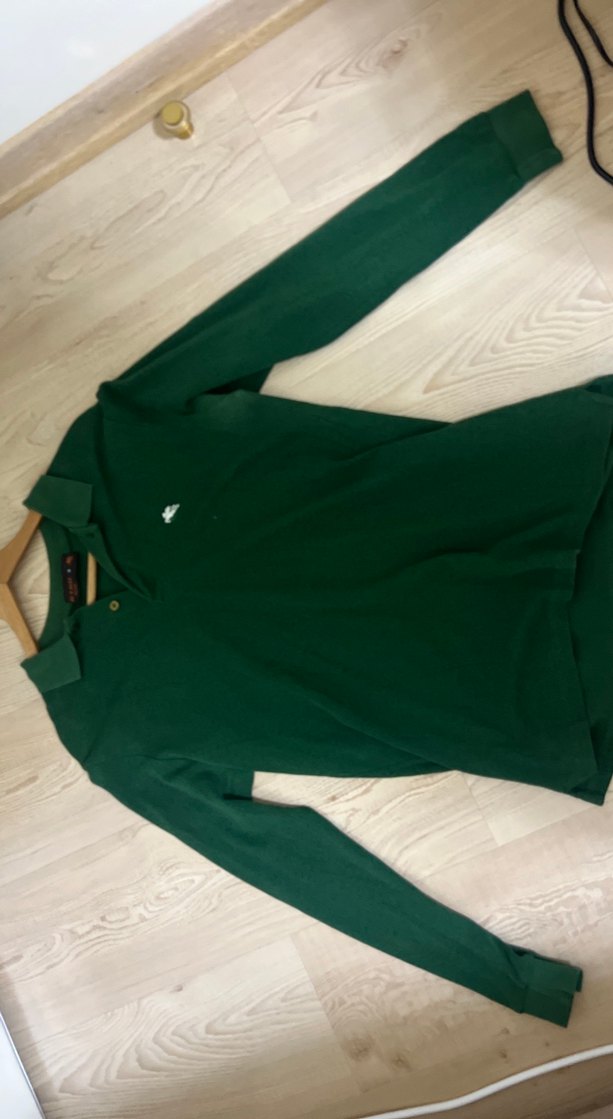 Erkek Yeşil Uzun Kollu Polo Tişört - Görsel 2