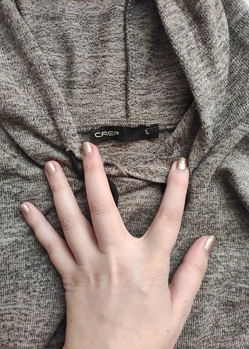 Diğer Gri Kapüşonlu Rahat Kesim Sweatshirt