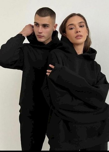 Zara Siyah Kapüşonlu Rahat Kesim Kadın Eşofman Takımı