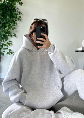 Gri Oversize Kadın Eşofman Takımı