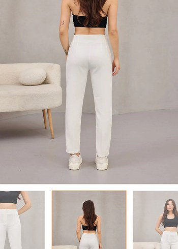 Beyaz Kadın Kumaş Pantolon - Görsel 2