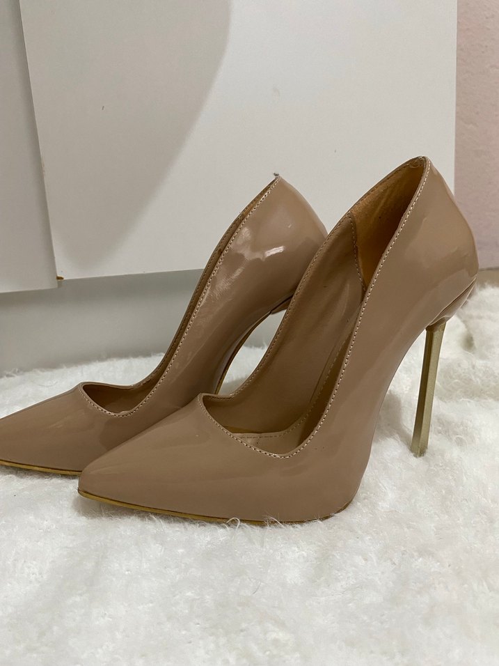 Bej Rugan Stiletto Topuklu Kadın Ayakkabı - Görsel 2