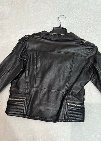Siyah Deri Biker Ceket - Görsel 3