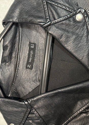 Siyah Deri Biker Ceket - Görsel 5