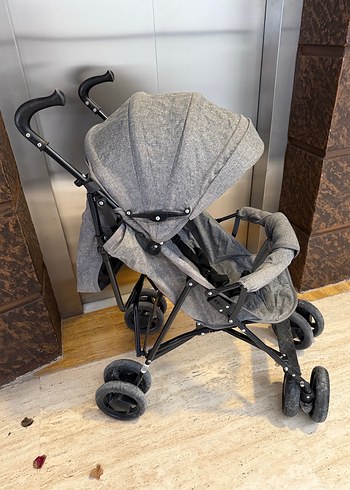 Gri Bebek Arabası Katlanabilir Şemsiye baston  Model - Görsel 4