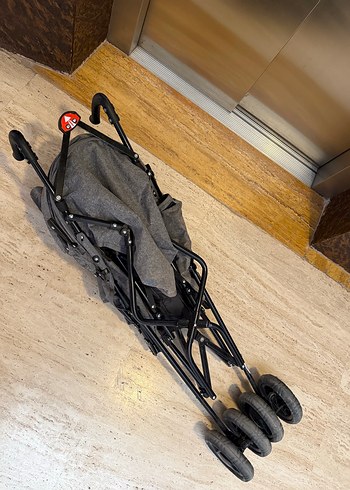 Gri Bebek Arabası Katlanabilir Şemsiye baston  Model - Görsel 6