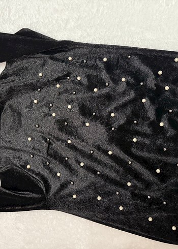 Siyah Kadife Boncuklu Kadın Ceket - Görsel 4