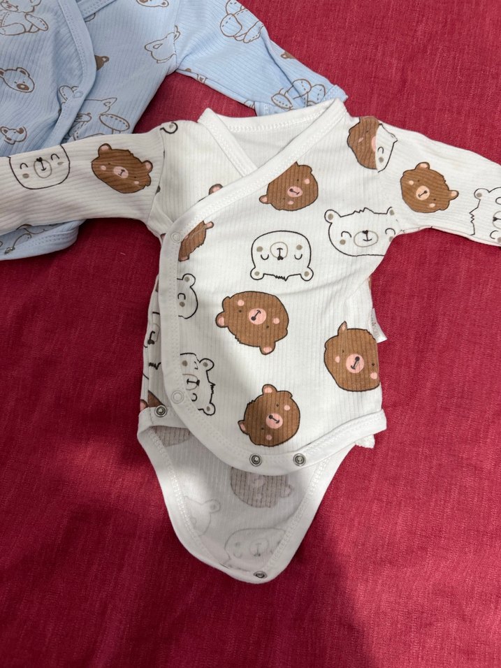 Uzun Kollu Örme Bebek Çıtçıtlı Body - Görsel 5