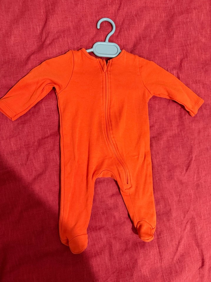 Unisex turuncu Fermuarlı Tulum - Görsel 2