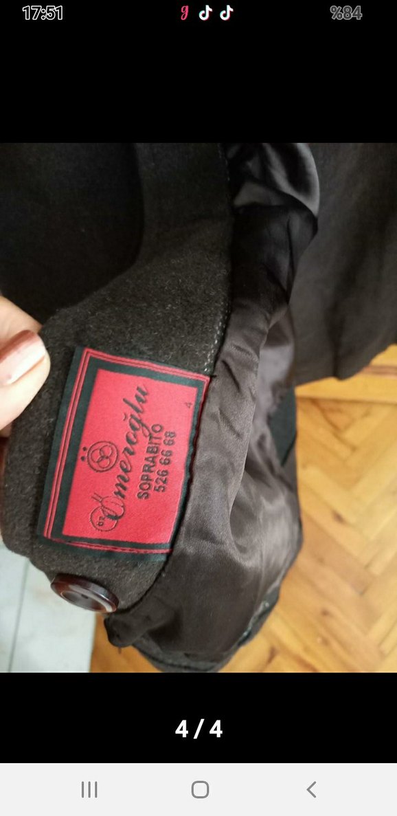 Düğmeli Kahverengi Uzun Kadın Kaban - Görsel 4