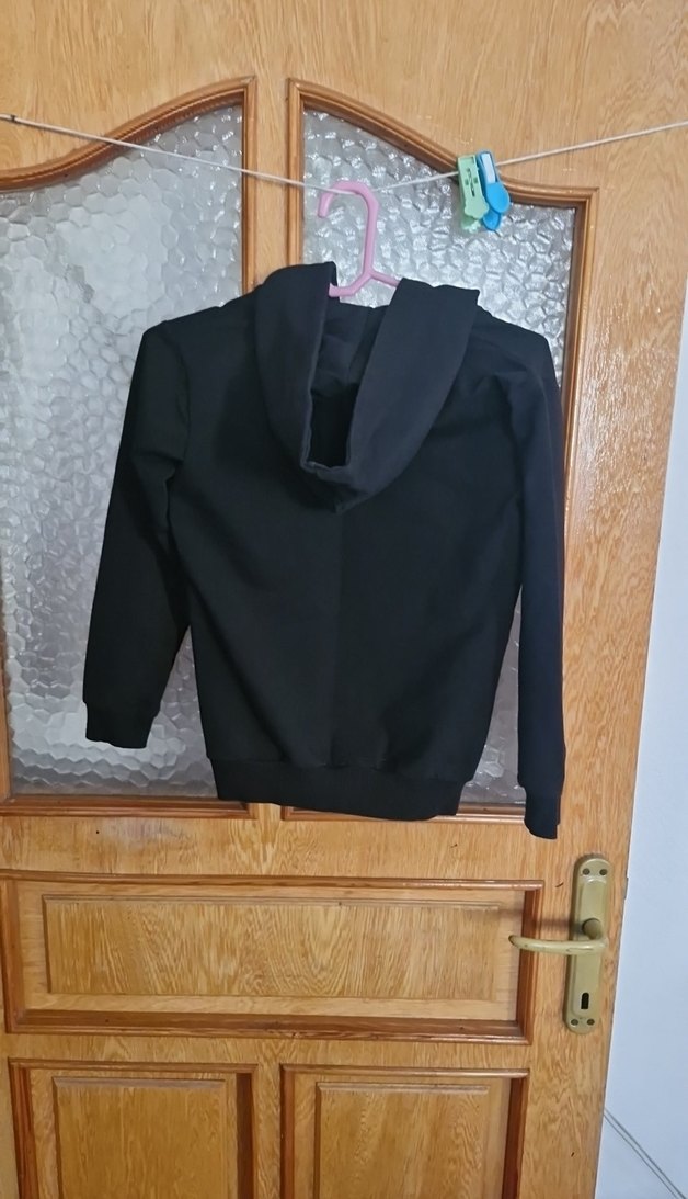 Siyah Kapüşonlu Mini Fermuarlı Çocuk Ceket - Görsel 2