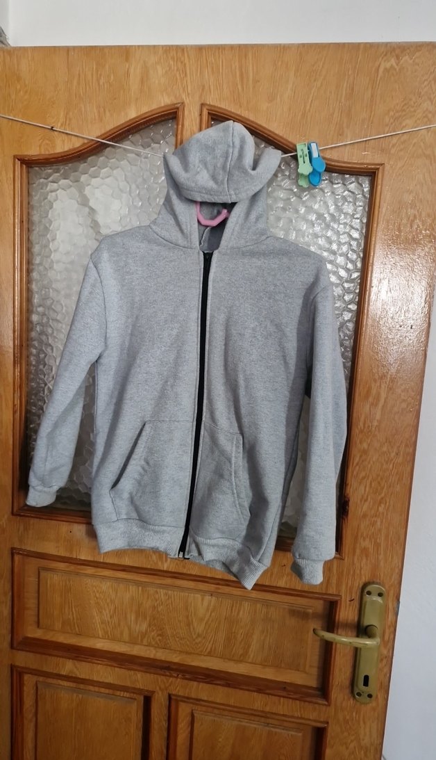 Kız Çocuk Gri Fermuarlı Sweatshirt - Görsel 2