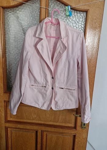 Pembe Düğmeli Kadın Blazer Ceket - Görsel 2