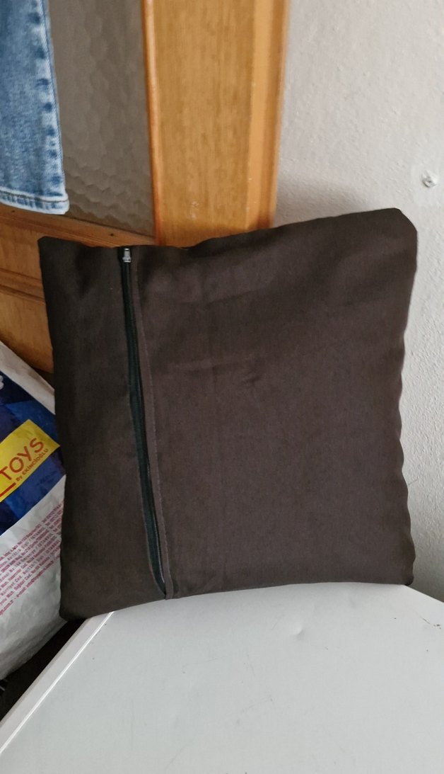 Koyu Kahverengi Nakışlı Bohem Dekoratif Minder - Görsel 2