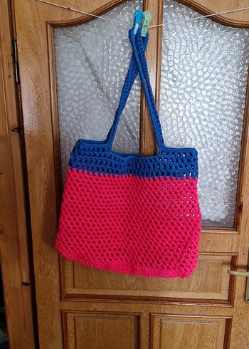 Renkli Örgü Kadın Çanta - Görsel 2