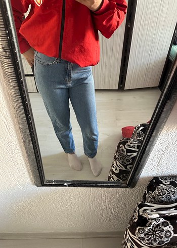 27 Beden Mavi Normal Boy Kadın Denim Jean