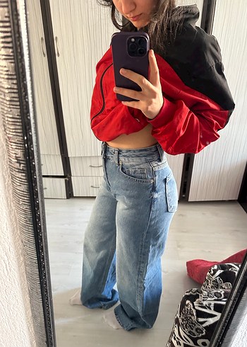 Koton Kadın Açık Mavi Bol Kesim Denim Pantolon