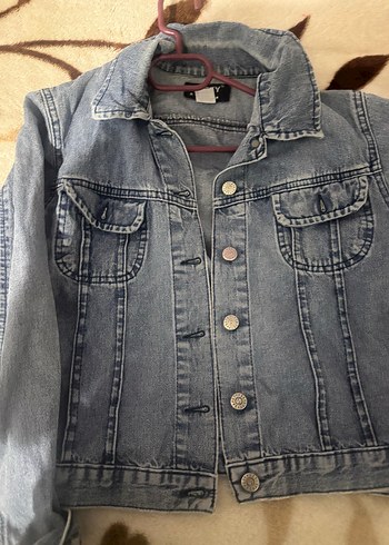 Düğmeli Kadın Mavi Denim Ceket