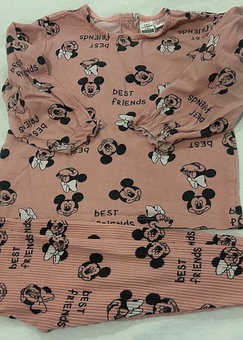 12-18 ay kız çocuk mickey mouse somon rengi