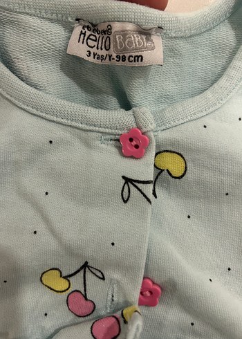24-36 Ay Beden Kız Bebek Mavi Pembe Sarı Baskılı Fırfırlı Tulum