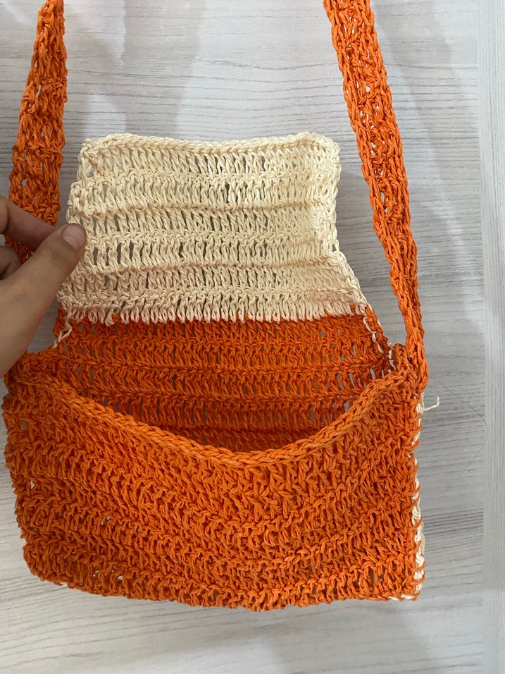 Örgü Kadın Çanta Turuncu - Görsel 2