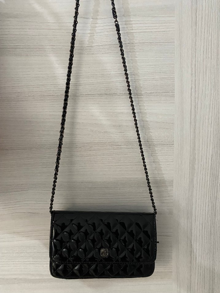 Klasik Siyah Deri Kadın Çanta - Görsel 3