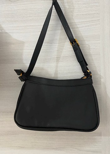 Siyah Deri Kadın Çanta, Tokalı - Görsel 3