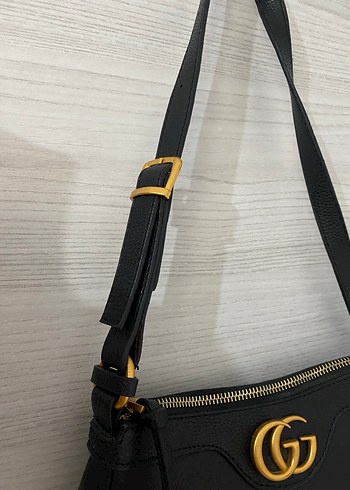 Siyah Deri Kadın Çanta, Tokalı - Görsel 2